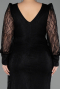 Long Black Dantelle Plus Size Evening Gown ABU6283