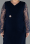 Midi Navy Blue Plus Size Cocktail Dress ABK2646