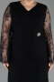 Midi Black Plus Size Cocktail Dress ABK2646