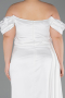 Long White Satin Plus Size Evening Dress ABU1626