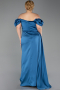 Oil Green Long Satin Plus Size Evening Dress ABU1626