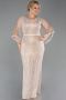 Long Gold Plus Size Evening Gown ABU6301