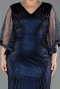 Long Navy Blue Plus Size Evening Gown ABU6301