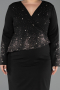 Midi Black Plus Size Cocktail Dress ABK2661