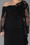 Long Black Chiffon Formal Plus Size Dress ABU5895