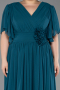 Long Green Chiffon Plus Size Evening Gown ABU6309