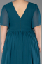 Long Green Chiffon Plus Size Evening Gown ABU6309