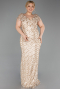 Long Gold Scaly Plus Size Evening Gown ABU6282