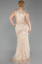 Long Gold Scaly Plus Size Evening Gown ABU6282