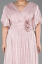 Long Powder Color Chiffon Formal Plus Size Dress ABU6310