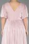 Long Powder Color Chiffon Formal Plus Size Dress ABU6310