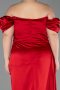 Long Red Satin Plus Size Evening Dress ABU1626