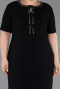 Midi Black Plus Size Evening Dress ABK2662