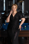 Long Black Plus Size Evening Gown ABU6281