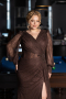 Long Brown Dantelle Plus Size Evening Gown ABU6283