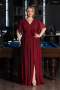 Long Burgundy Chiffon Plus Size Evening Gown ABU6309