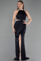Halter Neck Slit Long Evening Gown ABU4324