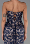 Long Navy Blue Dantelle Evening Dress ABU6303