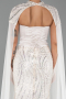 Long Beige Beaded Mermaid Prom Dress ABU6315