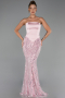 Long Powder Color Beaded Mermaid Prom Dress ABU6315