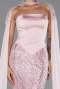 Long Powder Color Beaded Mermaid Prom Dress ABU6315