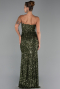 Long Olive Drab Scaly Evening Dress ABU6316
