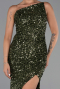 Long Olive Drab Scaly Evening Dress ABU6316