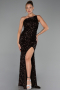 Long Brown Scaly Evening Dress ABU6316