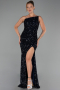 Long Navy Blue Scaly Evening Dress ABU6316