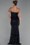 Long Navy Blue Scaly Evening Dress ABU6316