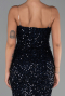 Long Navy Blue Scaly Evening Dress ABU6316