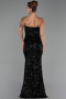 Long Black Scaly Evening Dress ABU6316