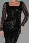 Long Black Beaded Evening Dress ABU6317
