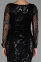 Long Black Beaded Evening Dress ABU6317
