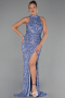 Long Indigo Scaly Evening Dress ABU5135