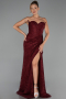 Long Burgundy Dantelle Evening Dress ABU5642