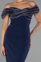 Midi Navy Blue Party Dress ABK2658