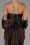 Long Dark Brown Chiffon Evening Dress ABU6306