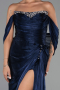 Long Navy Blue Chiffon Evening Dress ABU6306