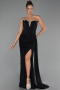 Long Black Dantelle Evening Dress ABU6319