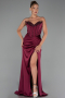 Long Plum Satin Evening Dress ABU6320