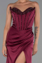 Long Plum Satin Evening Dress ABU6320
