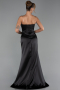Long Black Satin Evening Dress ABU6320