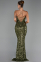 Long Olive Drab Scaly Evening Dress ABU6321