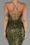 Long Olive Drab Scaly Evening Dress ABU6321