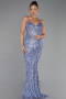 Long Indigo Scaly Evening Dress ABU6321