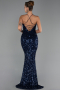 Long Navy Blue Scaly Evening Dress ABU6321