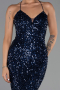 Long Navy Blue Scaly Evening Dress ABU6321