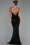 Long Black Scaly Evening Dress ABU6321