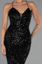 Long Black Scaly Evening Dress ABU6321